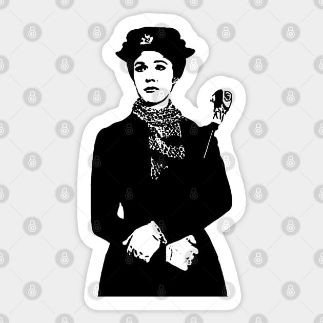 Mary Poppins Silhouette Green Sticker by baranskini